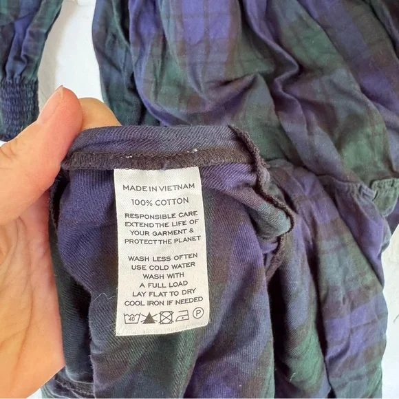 Hill House Naomi Nap Dress Long Sleeve Blackwatch Tartan Plaid size XS - Picture 13 of 13